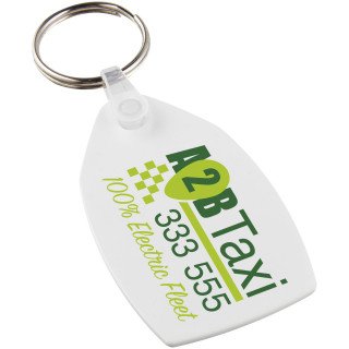 Tait rechteckiger Schlüsselanhänger aus recyceltem Material, weiss
