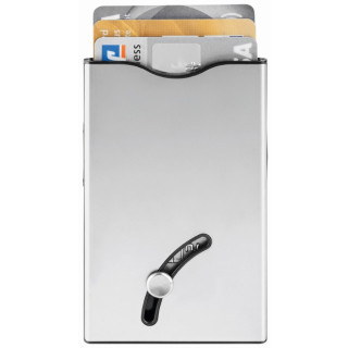 Blackmaxx® Sicherheitskartenhalter "CardSafeOneTouch", silber, schwarz