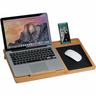 Laptopunterlage mit Mousepad und Handyhalter, beige