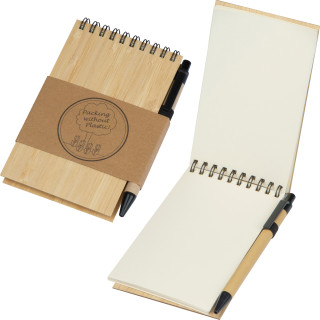 Notizbuch mit Bambuscover ELSA, beige