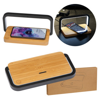 Wireless Charger aus Bambus, beige
