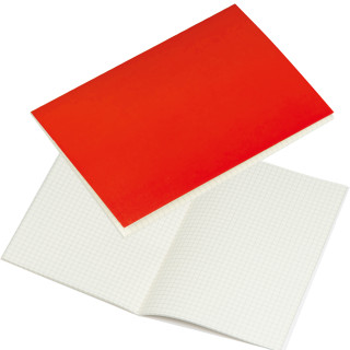 A5 Notizbuch mit karierten Blättern SILAS, rot
