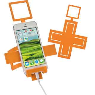 Biegsamer Handyhalter mit Silikonüberzug, orange