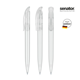 senator Challenger Frosted Druckkugelschreiber, weiß