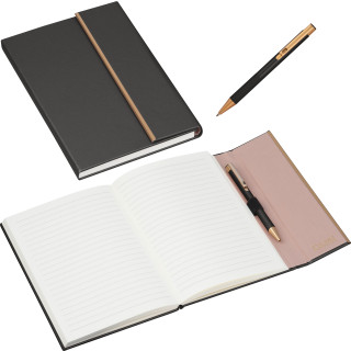CrisMa Set aus Notizbuch und Kugelschreiber MAGGIE, schwarz