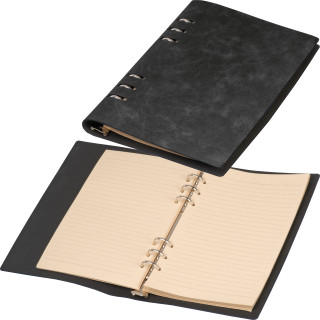A5 Ringbuch mit PU-Einband ROSARIA, schwarz