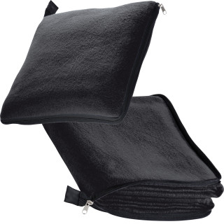 2in1 XL-Fleece-Decke/Kissen Radcliff, schwarz