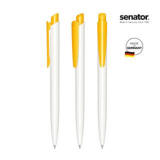 senator Dart Polished Basic Druckkugelschreiber, weiß, gelb