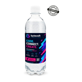 500 ml PromoWater - Mineralwasser mit Kohlensäure, Hergestellt in Deutschland - Folien-Etikett