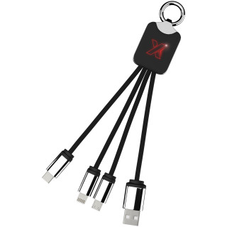 SCX.design C15 Quatro Ladekabel mit Leuchtlogo, rot / schwarz