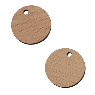 1€-Chip Holz mit Loch außen, beige
