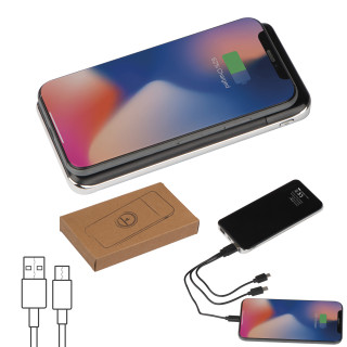 Powerbank mit Induktionsladefunktion 8.000mAh SEBASTIANO, schwarz