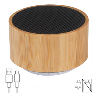 Bluetooth Lautsprecher mit Bambusummantelung, beige