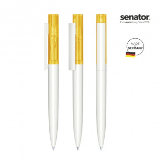 senator Headliner Clear Drehkugelschreiber, weiß, gelb
