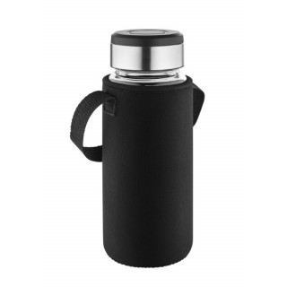 Metmaxx® Wasserflasche "GenerationRefillGourmet", schwarz, transparent, silber
