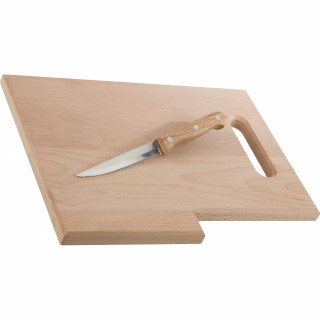 Holzbrett mit Messer Lizzano, braun