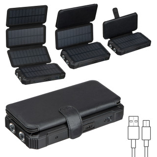 Wireless Solar Powerbank 20.000 mAh PETRA, schwarz