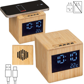 Bluetooth Lautsprecher mit Wireless Charger, beige