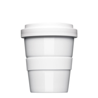 Kaffebecher "Coffee2Go-Becher Mini", mit glatter oder geriffelter Siliconbanderole