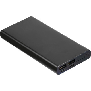 Powerbank aus recyceltem Aluminium 10.000 mAh GIORGIA, schwarz