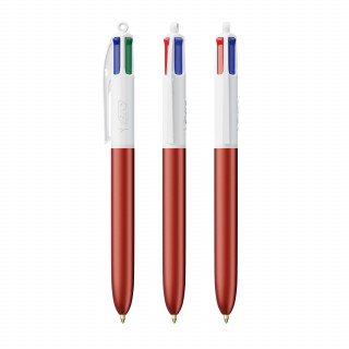 BIC® 4 Farben Glacé, rot glasiert, weiß
