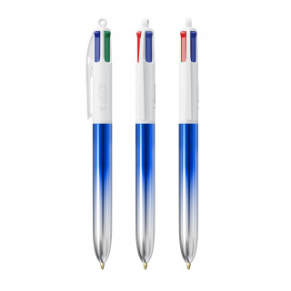 BIC® 4 Colours® Bicolor + Umhängeband, blau, silber