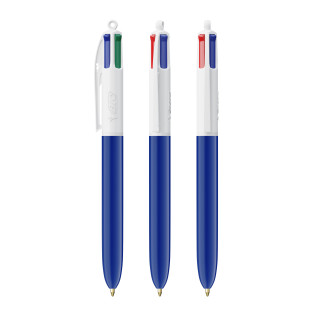BIC® 4 Colours® ballpen, weiß, marineblau