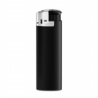 BIC® J38 Chrom Haubenfeuerzeug, Corpus schwarz, Boden schwarz, Drücker schwarz