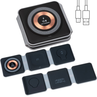 3 in 1 Wireless-Charger, schwarz