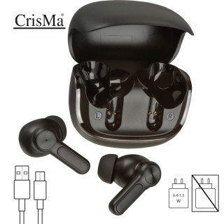 CrisMa Bluetooth Kopfhörer in Ladeetui, schwarz