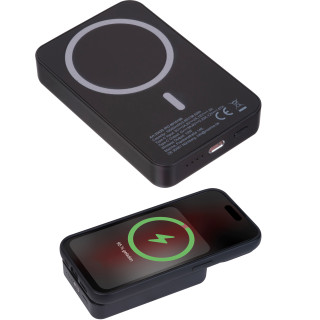 R-ABS Magnetische Powerbank 10.000 mAh DONNA, schwarz
