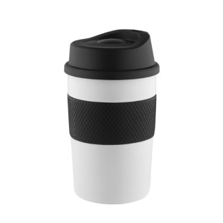 Metmaxx® Thermobecher "CremaCoffeeHouse", weiß, Ring schwarz