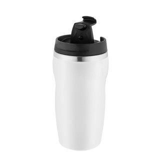 Metmaxx® Thermobecher "CremaCompact", weiß, schwarz