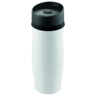 Metmaxx® Thermobecher "CremaExtensa", weiß, Ring schwarz