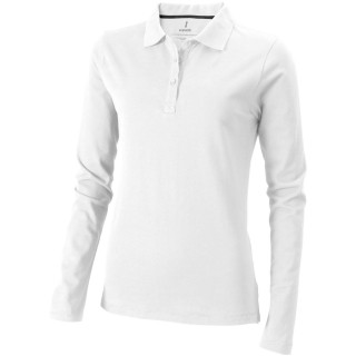 Oakville Langarm Poloshirt für Damen, weiss, XS