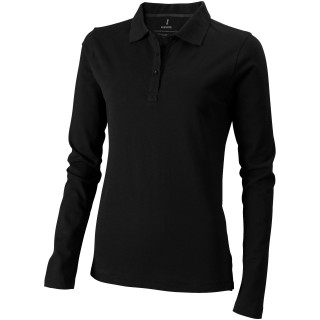 Oakville Langarm Poloshirt für Damen, schwarz, XS