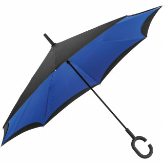 Umklappbarer Regenschirm aus 190T Pongee mit Griff zum Einhängen am Handgelenk, blau