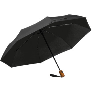 Regenschirm aus recyceltem Polyester MALWINA, schwarz