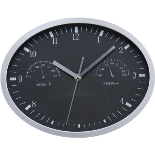 Wanduhr mit Hygro- und Thermomesser und Click-System