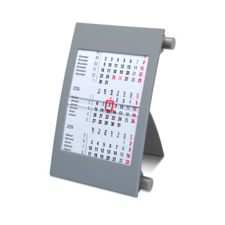 Tischdrehkalender für 2 Jahre, 6-sprachig (D, GB, F, I, E, NL), grau