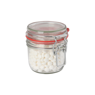 Weckglas 255 ml mit ca. 255 ml NL-Minties, vegan, transparent