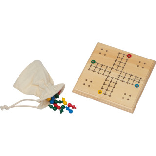 LUDO Spiel aus Holz, braun