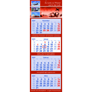4-Monats-Mehrblockkalender, blau, 1-sprachig (D)