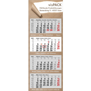 4-Monats-Mehrblockkalender XXL, 37,5 x 99 cm, 4-sprachig (D, GB, F, E)