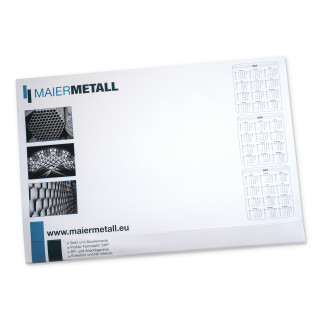 Schreibunterlage 50 Blatt inklusive 4c-Druck nach Euroskala, gleichbleibendes Motiv, ohne Leiste, grau