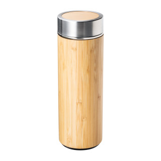 Isolierflasche aus Edelstahl und Bambus mit Teesieb RETUMBLER-ADAMUZ, hellbraun