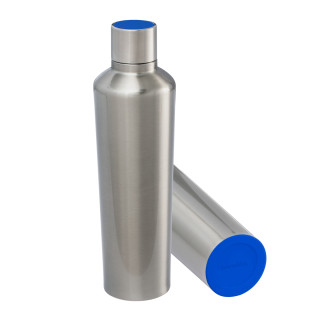 Thermotrinkflasche RETUMBLER-myDRINQEO 770, silber, blau, blau
