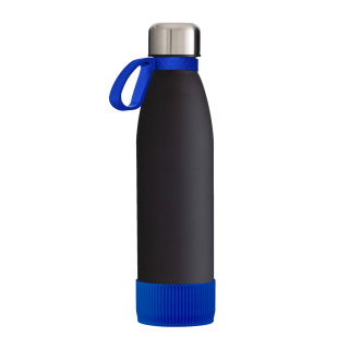 Trinkflasche RETUMBLER-myTOULON GLASS, schwarz, blau, blau