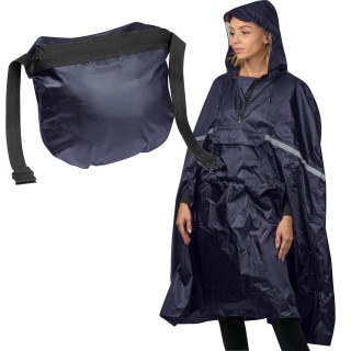 Regenponcho in Gürteltasche  FAUSTO, dunkelblau