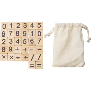 Zähl Lernspiel aus Holz, beige